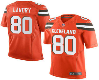 Men's Cleveland Browns #80 Jarvis Landry Orange Alternate Stitched NFL Nike Elite Jersey