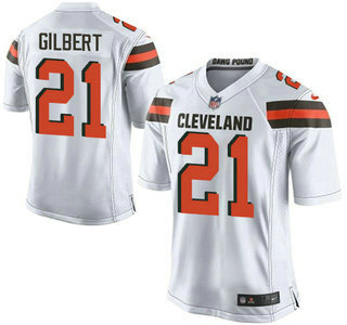 Men's Cleveland Browns #21 Justin Gilbert White Road 2015 NFL Nike Elite Jersey