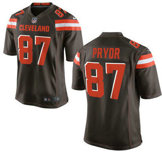 Men's Cleveland Browns #87 Terrelle Pryor Brown Team Color 2015 NFL Nike Elite Jersey
