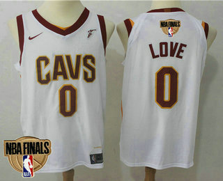 Men's Cleveland Cavaliers #0 Kevin Love 2018 The NBA Finals Patch White Nike Swingman Jersey