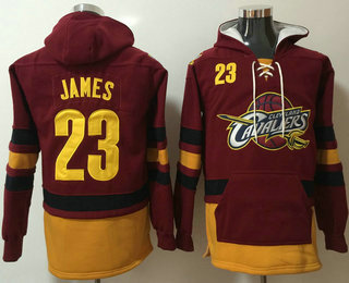 Men's Cleveland Cavaliers #23 LeBron James NEW Red Pocket Stitched NBA Pullover Hoodie