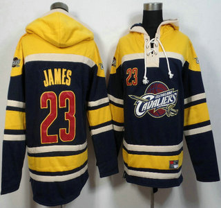 Men's Cleveland Cavaliers #23 LeBron James Navy Blue Hoody