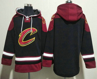 Men's Cleveland Cavaliers Blank Black Red Ageless Must Have Lace Up Pullover Hoodie