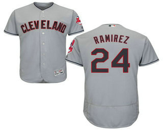 Men's Cleveland Indians #24 Manny Ramirez Retired Gray 2016 Flexbase Baseball Jersey