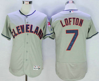 Men's Cleveland Indians #7 Kenny Lofton Grey Flexbase 2016 MLB Player Jersey