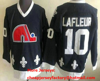 Men's Colorado Avalanche #10 Guy Lafleur Navy Throwback Jersey