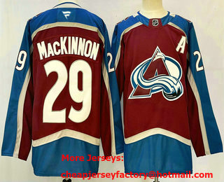 Men's Colorado Avalanche #29 Nathan MacKinnon Red 2024 Stitched Jersey