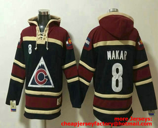 Men's Colorado Avalanche #8 Cale Makar NEW Navy Blue Pocket Stitched NHL Pullover Hoodie