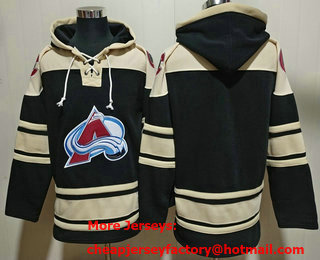 Men's Colorado Avalanche Blank Black Ageless Must Have Lace Up Pullover Hoodie