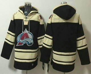 Men's Colorado Avalanche Blank Black All Stitched Sweatshirt Hoodie
