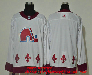 Men's Colorado Avalanche Blank White 2021 Retro Stitched NHL Jersey