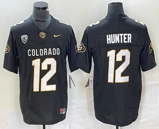 Men's Colorado Buffaloes #12 Travis Hunter Black 2023 FUSE Vapor Stitched Jersey