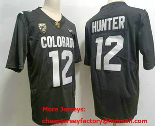 Men's Colorado Buffaloes #12 Travis Hunter Black College Limited Football Jersey