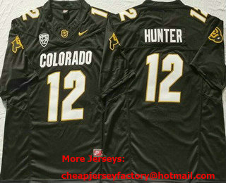 Men's Colorado Buffaloes #12 Travis Hunter Limited Black FUSE College Football Jersey