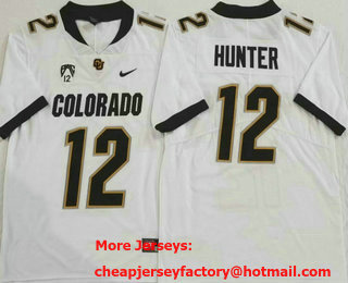 Men's Colorado Buffaloes #12 Travis Hunter Limited White 2022 College Football Jersey