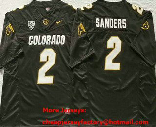 Men's Colorado Buffaloes #2 Shedeur Sanders Limited Black FUSE College Football Jersey