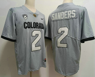 Men's Colorado Buffaloes #2 Shedeur Sanders Limited Gray College Football Jersey