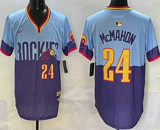 Men's Colorado Rockies #24 Ryan McMahon Blue Purple 2025 City Connect Limited Jersey