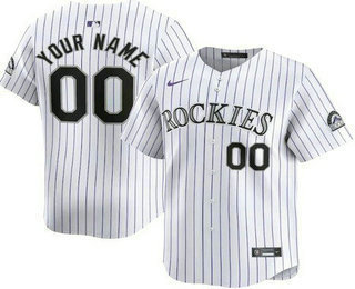 Men's Colorado Rockies Customized White Limited Jersey