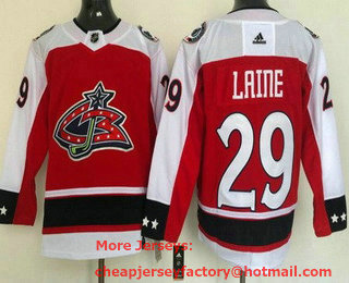 Men's Columbus Blue Jackets #29 Patrik Laine Red 2021 Reverse Retro Authentic Jersey