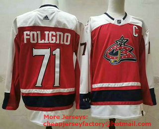 Men's Columbus Blue Jackets #71 Nick Foligno Orange 2021 Retro Stitched NHL Jersey