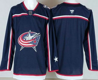 Men's Columbus Blue Jackets Blank Navy Authentic Jersey