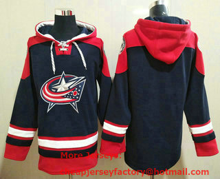 Men's Columbus Blue Jackets Blank Navy Blue Team Color 2014 Hoodie