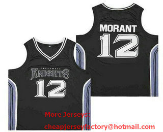 Men's Crestwood High School Knights #12 Ja Morant Black Basketball Jersey
