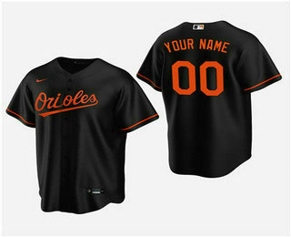 Men's Custom Baltimore Orioles Black Alternate Replica Jersey