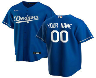 Men's Custom Los Angeles Dodgers Nike Royal Alternate 2020 Replica Custom Jersey