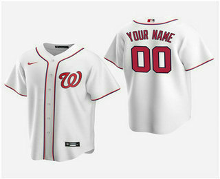 Men's Custom Washington Nationals White Home Replica Jersey