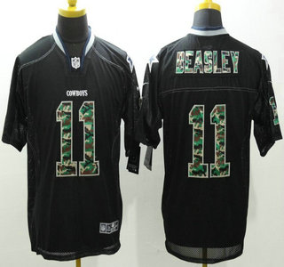 Men's Dallas Cowboys #11 Cole Beasley Black With Camo Fashion NFL Nike Elite Jersey