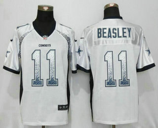 Men's Dallas Cowboys #11 Cole Beasley White Drift Fashion NFL Nike Elite Jersey