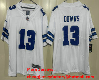 Men's Dallas Cowboys #13 Caleb Downs Limited White Vapor Jersey