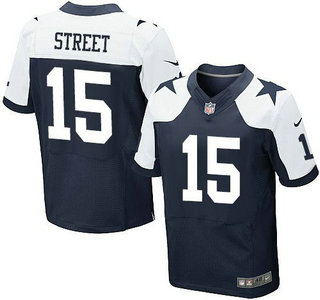 Men's Dallas Cowboys #15 Devin Street Navy Blue Thanksgiving Retired Player NFL Nike Elite Jersey