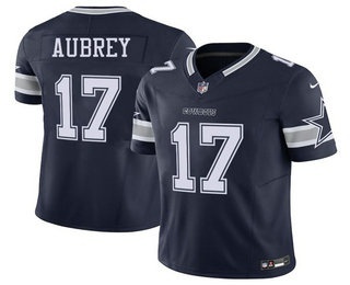 Men's Dallas Cowboys #17 Brandon Aubrey Limited Blue FUSE Vapor Jersey