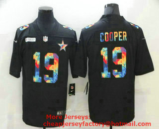 Men's Dallas Cowboys #19 Amari Cooper Multi-Color Black 2020 NFL Crucial Catch Vapor Untouchable Nike Limited Jersey