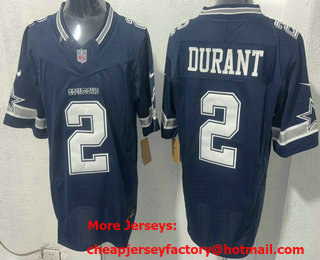 Men's Dallas Cowboys #2 Cobie Durant Limited Navy FUSE Vapor Jersey