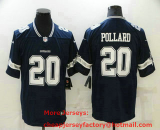 Men's Dallas Cowboys #20 Tony Pollard Blue 2021 Vapor Untouchable Stitched NFL Nike Limited Jersey