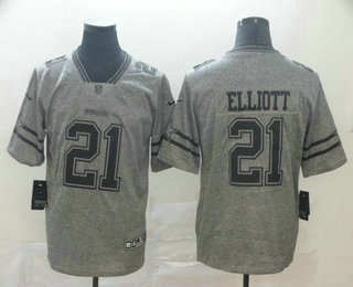 Men's Dallas Cowboys #21 Ezekiel Elliott Nike Gray Gridiron 2018 Vapor Untouchable NFL Gray Limited Jersey
