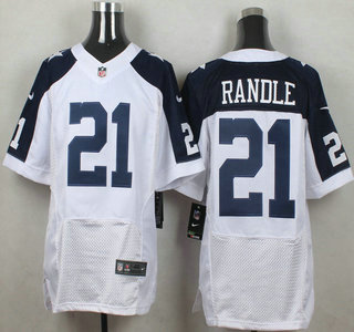 Men's Dallas Cowboys #21 Joseph Randle White Thanksgiving Alternate NFL Nike Elite Jersey