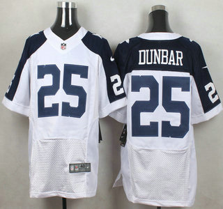Men's Dallas Cowboys #25 Lance Dunbar White Thanksgiving Alternate NFL Nike Elite Jersey