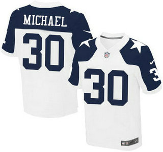 Men's Dallas Cowboys #30 Christine Michael White Thanksgiving Alternate NFL Nike Elite Jersey