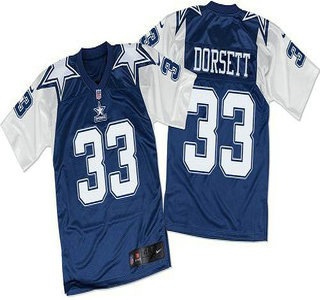 Men's Dallas Cowboys #33 Tony Dorsett Navy Blue White Throwback Nike Elite Jersey