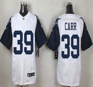 Men's Dallas Cowboys #39 Brandon Carr Nike White Color Rush 2015 NFL Elite Jersey
