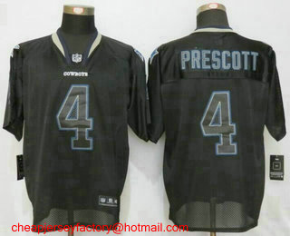 Men's Dallas Cowboys #4 Dak Prescott Lights Out Black NFL Nike Elite Jersey