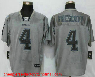 Men's Dallas Cowboys #4 Dak Prescott Lights Out Gray NFL Nike Elite Jersey