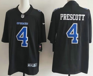 Men's Dallas Cowboys #4 Dak Prescott Limited Black Fashion Vapor Jersey