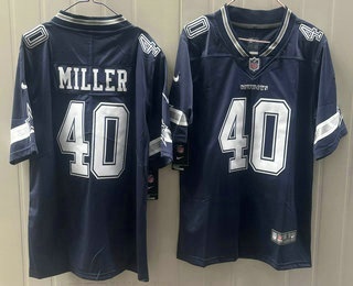 Men's Dallas Cowboys #40 Von Miller Limited Navy Vapor Jersey