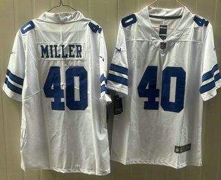 Men's Dallas Cowboys #40 Von Miller Limited White Vapor Jersey